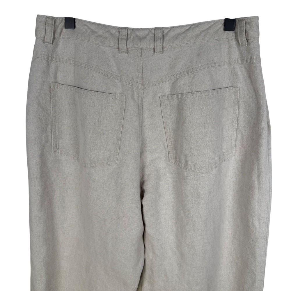 Vintage Talbots Linen Cotton Tapered‎ Trousers 12P Beige Coastal Grandma 90s - Picture 4 of 12